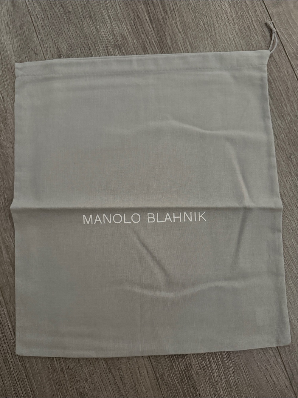 Manolo Blahnik Light Gray Drawstring Dust Bag Authentic New